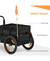 Bike Cargo Trailer, Bicycle Trailer Wagon Cart with Removable Storage Box, Quick Release 16" Wheels and Safe Reflectors, No Bottom