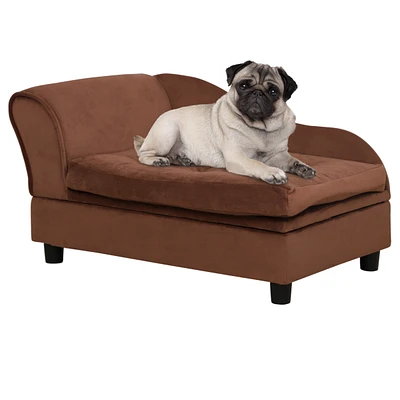 Streamdale Furniture Luxury Fancy Dog Bed for Small Dogs with Hidden Storage, Small Dog Couch with Soft 3" Foam, Dog Sofa Bed, Cushy Dog Bed, Modern P