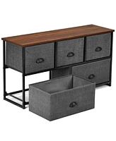 Sugift Dresser Storage Tower with 5 Foldable Cloth Storage Cubes