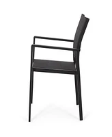 Streamdale Furniture Modern Aluminum Dining Chairs With Mesh Seating For Indoor And Outdoor Use