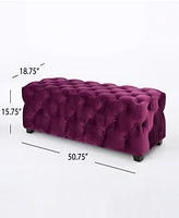 Ottomanmodern Glam: Velvet Button-Tufted Ottoman For Seating, Bench, Or Decor