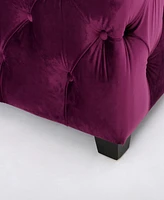 Simplie Fun Ottomanmodern Glam: Velvet Button-Tufted Ottoman For Seating, Bench, Or Decor