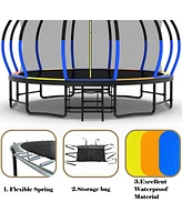 Simplie Fun 16FT Trampoline with EnclosureRecreational Trampolines with Ladder and AntiRust Coating, Astm Approval Outdoor Trampoline for Kids