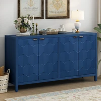 Streamdale Furniture Luxurious Four-Door Sideboard with Honeycomb Patterned Doors, Offering Ample Storage for Study, Entrance and Living Room