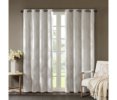 Ogee Knitted Jacquard Total Blackout Curtain Panel(Only 1 Pc Panel)