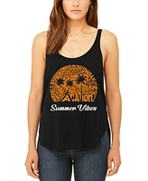 La Pop Art Women's Summer Vibes Premium Word Flowy Tank Top