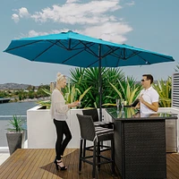 Streamdale Furniture Extra Large 15ft Patio Umbrella, Double-Sided Outdoor Umbrella with Crank Handle and Air Vents for Backyard, Deck, Pool, Market,