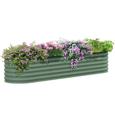 Simplie Fun 7.9' x 2' x 1.4' Galvanized Raised Garden Bed Kit, Outdoor Metal Elevated Planter Box with Safety Edging, Easy Diy Stock Tank for Growing