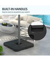 Streamdale Furniture 4 Piece Patio Cantilever Umbrella Base Weight Set, Fillable Outdoor Offset Umbrella Weights for Umbrella Stand, 175 lbs. Capacity