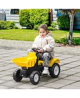 Simplie Fun Ride On Excavator with Manual Control Bucket, No Power Ride on Tractor Pedal Car Pretend Play with Forward Backward, for Aged 3