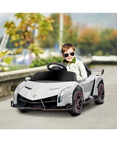 Streamdale Furniture Lamborghini Veneno Licensed Kids Electric Car with Bluetooth, 12V Ride on Car with Butterfly Doors, Remote Control, Portable Batt