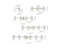 gaomon 6 Light Brushed Nickel Bathroom Light Fixtures, Vanity Lights Crystal Bubble Glass Dimmable 3 Color Temperatures Modern Bathroom Wall Sconce fo