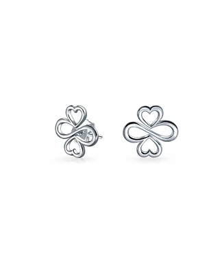 Bling Jewelry Ayllu Heart Infinity Clover Love Luck Unity Stud Earrings Sterling