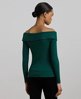 Lauren Ralph Women's Rib-Knit Off-the-Shoulder Sweater