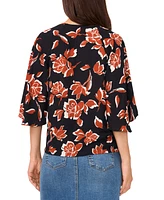 Vince Camuto Women's Printed Raglan-Sleeve Tie Top