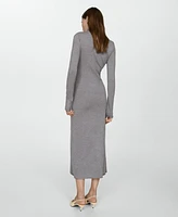 Mango Women's Knitted Perkins Neck Dress
