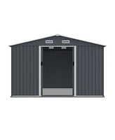 Simplie Fun Outdoor Storage Shed 8 x 12 Ft Large Metal Tool Sheds with Window