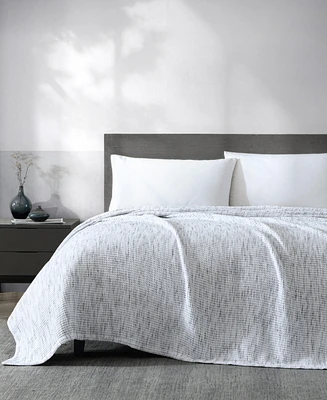 Vera Wang Jaspe Waffle Heathered Blanket