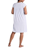 Miss Elaine Women's Diamond-Yoke Lace-Trim Nightgown
