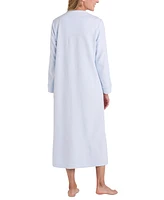 Miss Elaine Petite Embroidered Waffle-Knit Nightgown