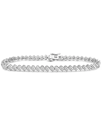 Diamond Bracelet (1 ct. t.w.) in 10k White Gold, Created for Macy's