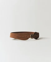 Mango Women's Wide Leather Belt