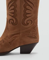 Mango Women's Cowboy Leather Boots