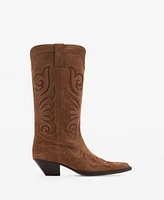 Mango Women's Cowboy Leather Boots