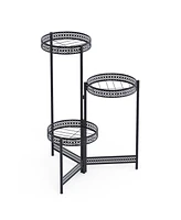 Unho Metal Multi-tier Planter Flowers Pots Holder Garden Patio Decor Plants Rack Stand