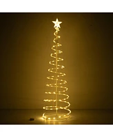 Yescom Twinkle 6Ft Spiral Christmas Tree Light 182 LEDs 8 Model Outdoor Patio Yard Holiday Party Decoration Warm White