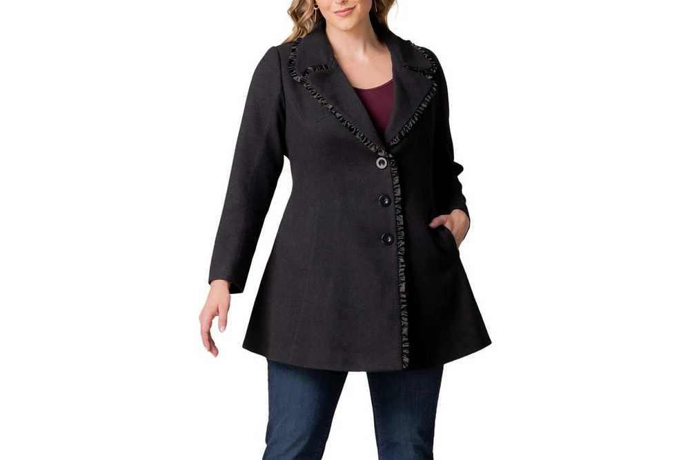 Kiyonna Plus Juliette Satin Trim Coat