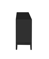 Streamdale Furniture Versatile Four-Door Sideboard with Brushed Doors and Fir Veneer, Featuring Elegant Handles, Perfect for Various Spaces.