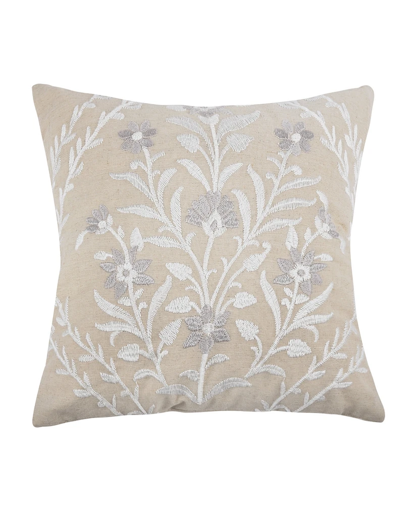 Levtex Eyelet Floral Embroidered Decorative Pillow, 18" x 18"