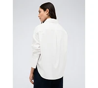 Kenneth Cole Women's Oversized Button-Front Boyfriend Shirt