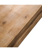 Natural Wood Living Room Table Versatile Coffee Table 2-Tiered Wood Tabletop Table 47.6" L 23.6" W 16.3" H
