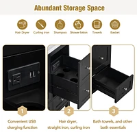 [Cabinet Only] 36" Bathroom Vanity-Black (Sink not included)