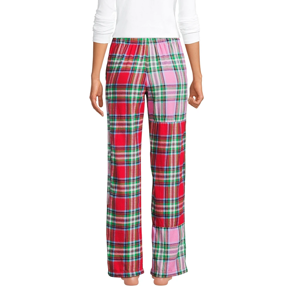 Lands' End Women's Flannel Patchwork Pajama Pants