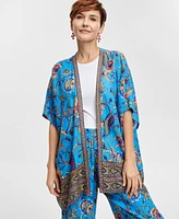 Jm Collection Women's Printed Open-Front Relaxed Kimono, Created for Macy's