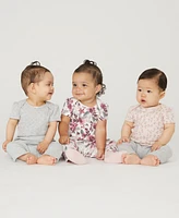 Huggies Baby Girls Organic Short Sleeve Bodysuits 3-Pack