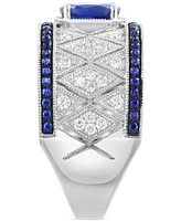 Effy Collection Diamond (3/8 ct. t.w.) & Sapphire (1-1/4 ct. t.w.) Ring in Sterling Silver