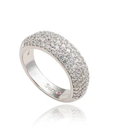 Suzy Levian Sterling Silver White Cubic Zirconia Thick Pave Band