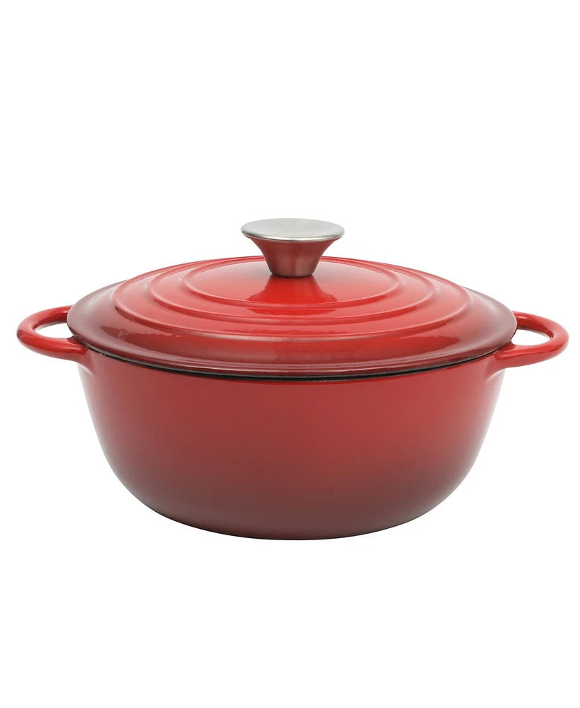 Gibson Home Addlestone 2.65 Quart Enamel Cast Iron Dutch Oven - Red