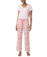 Hue Women's Heart Strawberries Drawstring Pajama Pants