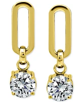 Giani Bernini Cubic Zirconia Oval Drop Earrings 18k Gold-Plated Sterling Silver, Created for Macy's (Also Available Silver)