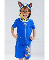 Paw Patrol Boys Chase Skye Rubble Marshall Cosplay T-Shirt and Bike Shorts French Terry Outfit Set to