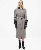 Mango Women's Long Belted Coat