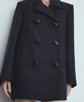 Mango Women's Double-Breasted Wool Coat