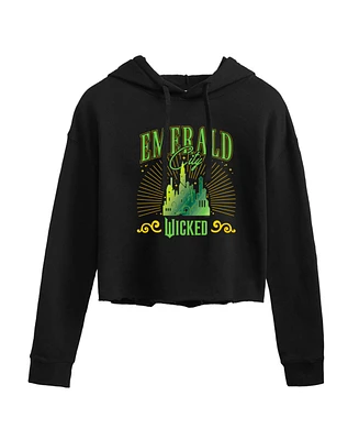 Hybrid Apparel Trendy Juniors Wicked Emerald City Graphic Cropped Hoodie