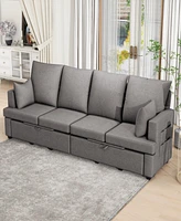 Streamdale Furniture Modern Modular Sofa, 4 Seat Chenile sectional Couch Set with 2 pilows lncluded, freely CombinableIndoor Funiture for Living Room,