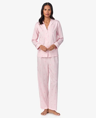 Lauren Ralph Lauren Women's Notch Collar Long Pant Pajama Set